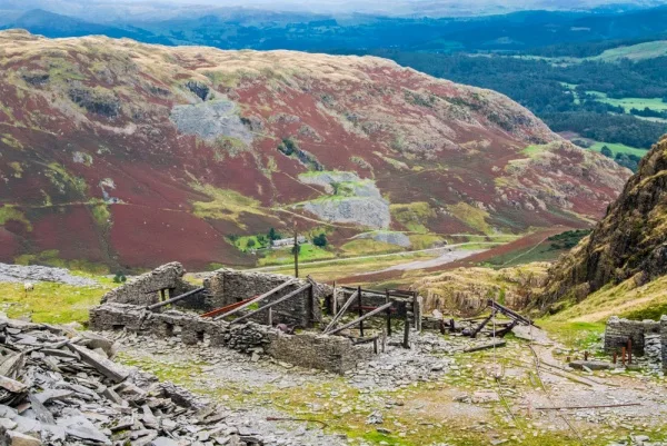 The slate mine from above
