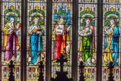 The richly coloured east window