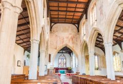 Looking east down the church nave