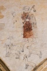 A shepherd watching his flock wall painting