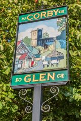 The Corby Glen village sign