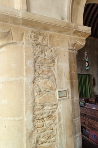 Saxon stonework, nave pillar