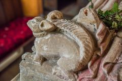 Squirrel on the 14th-century tomb of Lady Eleanor Stawell