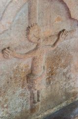 A crucifixion scene on the font