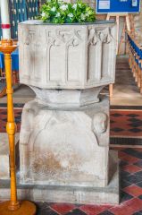 A side view of the Norman font