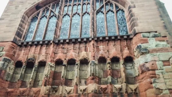 The hall windows facing Bayley Lane