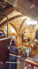 Peeking into the undercroft (now a cafe)