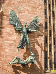 Jacob Epstein sculpture of St Michael's Victory over the Devil