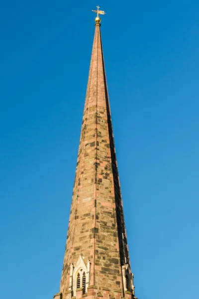 The top of the famous spire
