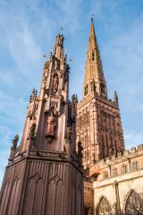 Coventry Cross and Holy Trinity's spire