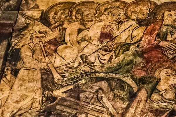 The dead being welcomed to Heaven from the Coventry Doom