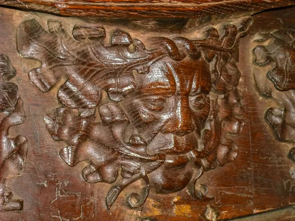Green Man misericord in the choir