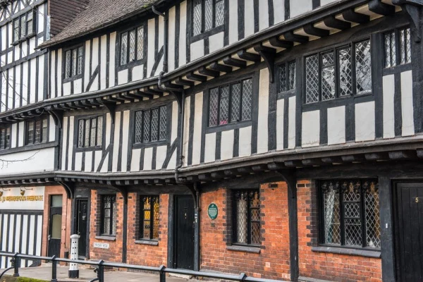 Lychgate Cottages from the south-east