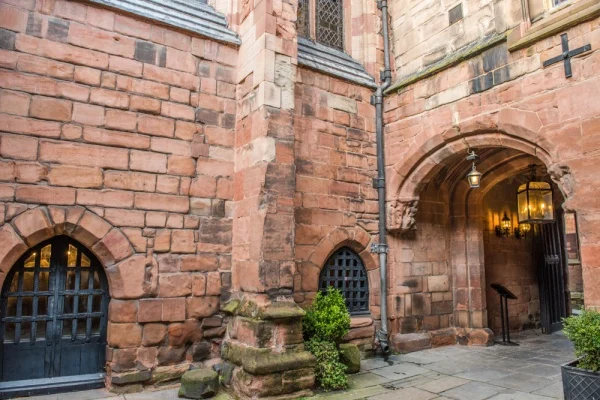 The guildhall courtyard entrance