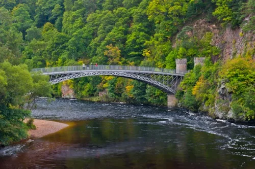 View from the modern road bridge