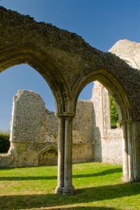The slender nave pillars still stand