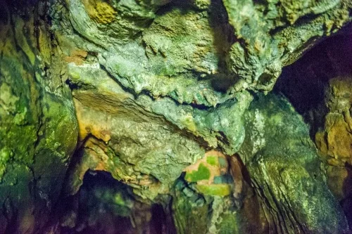 Limestone formations inside Church Hole Cave