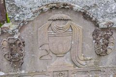 Ornately carved Victorian gravestone in the churchyard