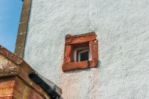 A small window in the tower