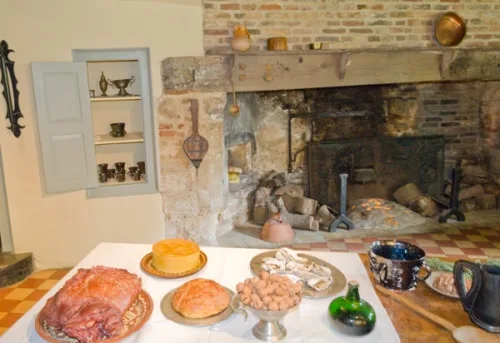 The table set for dinner