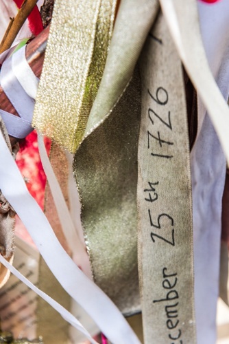 Memorial ribbons on the gates