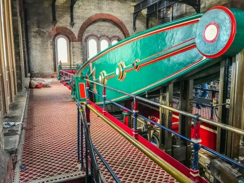 The restored beam engine in operation