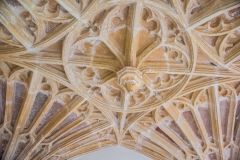 Crowcombe Church of the Holy Ghost, Ornate fan-vaulting in the porch