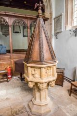 Crowcombe Church of the Holy Ghost, The beautifully carved Perpendicular font