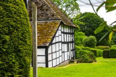 Timber-framing on the south side of the farmhouse