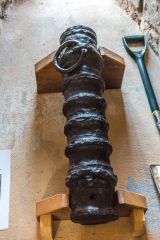 A 15th-century wrought-iron canon