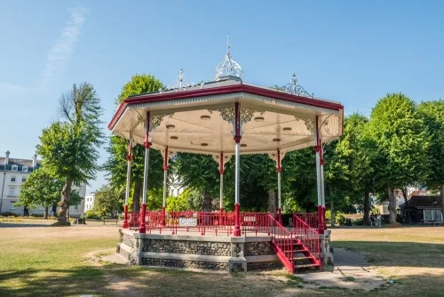 The replica 19th-century bandstand