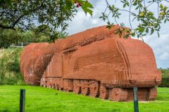 The Brick Train sculpture