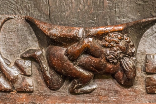 Medieval misericord carving