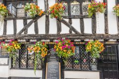 The 14th-century timber-framed Cherub Inn