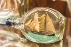 One of the ship-in-a-bottle collection