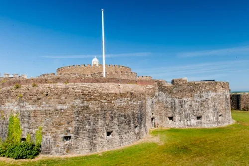 The ditch and inner bastions