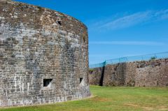 The ditch between the inner and outer bastions