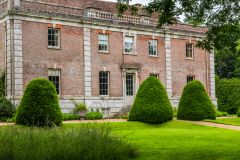 The east face of the house