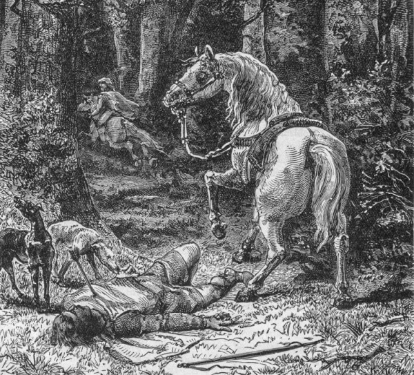 Death of William II, by Alphonse-Marie-Adolphe de Neuville (1835â??1885)