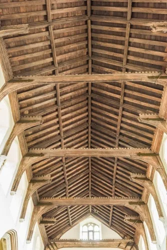 The 15th-century nave roof