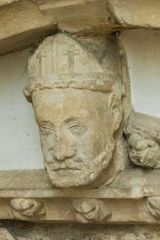 14th-century carved head of a bishop