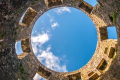 Inside the round tower, looking up