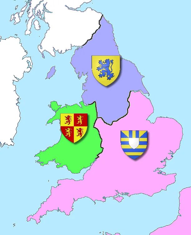 Proposed division of England and Wales between Glyndwr, Percy, and Mortimer