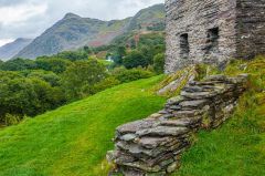 The castle's foundation wall