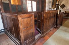17th century box pews in the nave