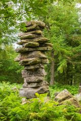 A standing stone sculpture