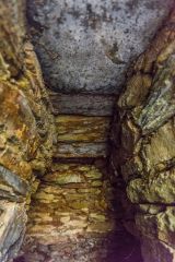 The corbelled roof of the inner chamber