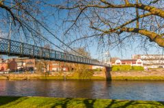 Victorian footbridge over the River Nith