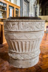 The superbly carved font