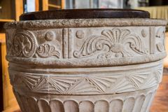 Detail of the font carving